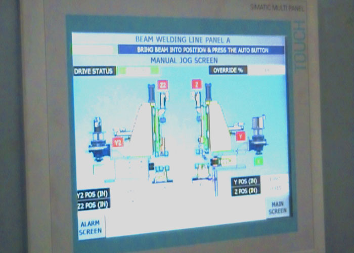 System status display: jog screen